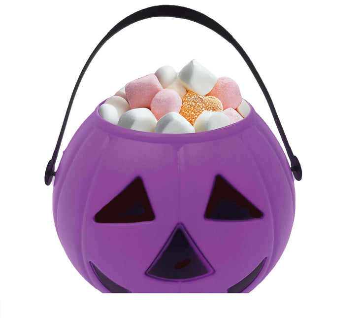 Violetti Halloween karkkia ämpäri kurpitsa 15cm