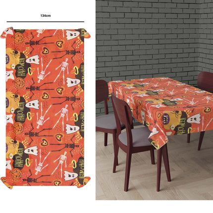Oranssi Halloween pöytäliina aaveet 1.77m