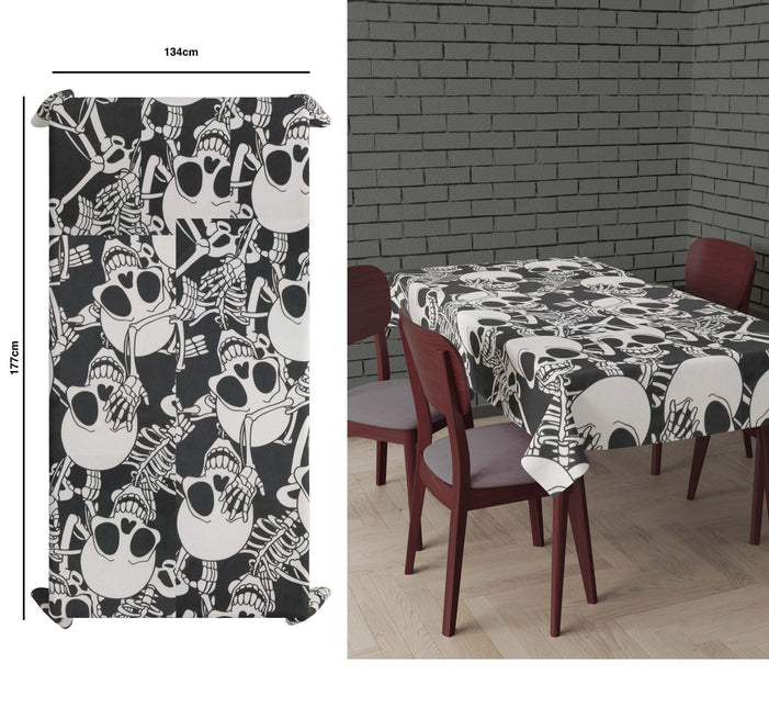 Halloween pöytäliina pääkallo 1.77m