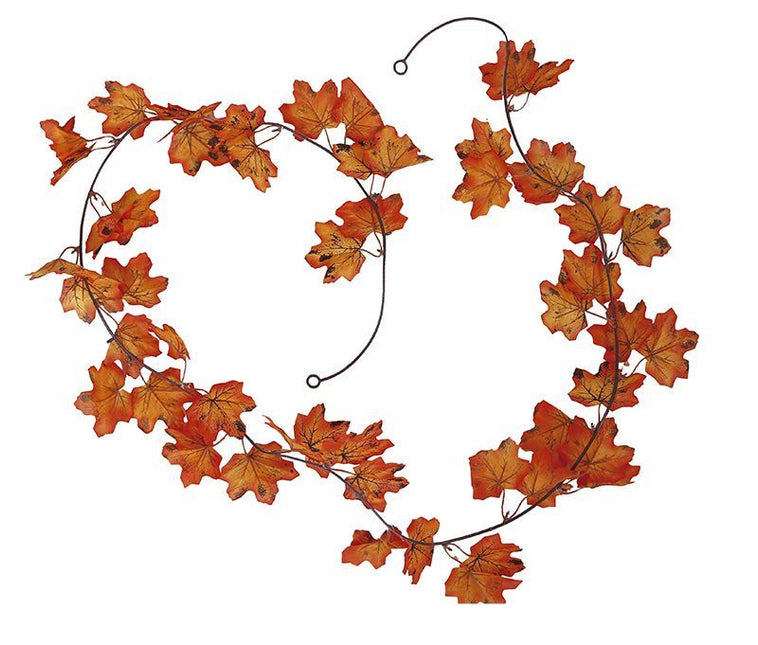 Oranssi kukkaseppele lehtien 1.9m