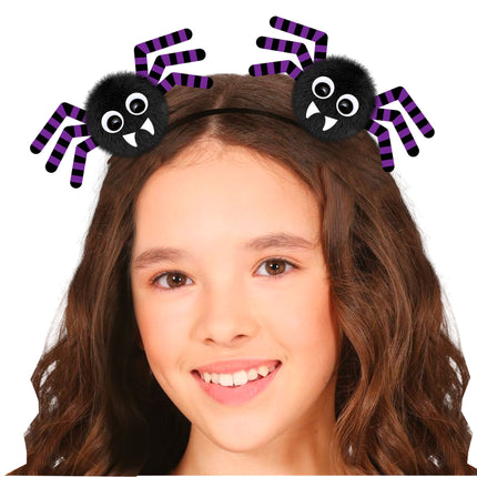 Halloween hiusnauha Musta hämähäkit