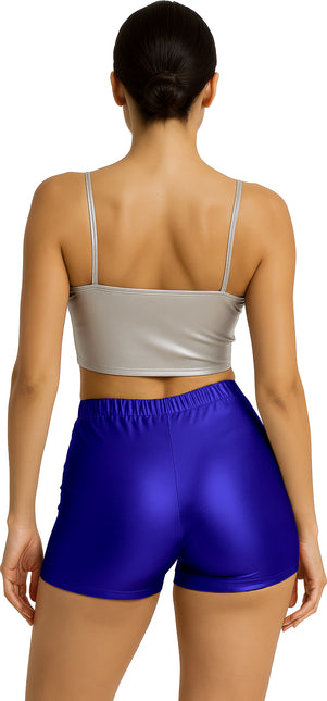 Siniset shortsit metalliset