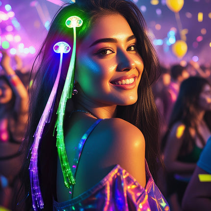 Neon violetti hiustenpidennys valolla 30cm