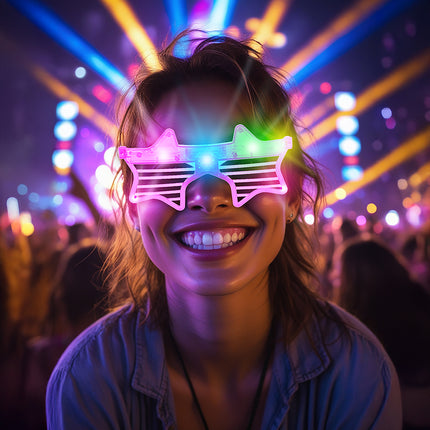 Tähti lasit vaaleanpunainen valo