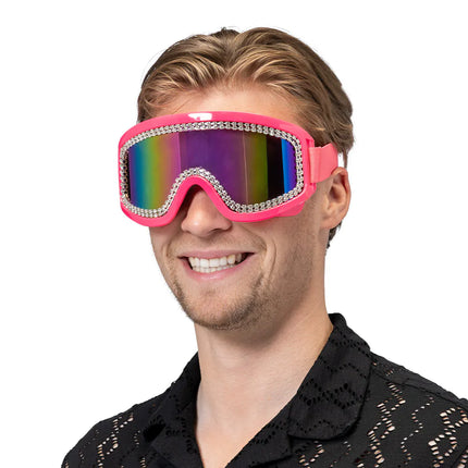 Party-laskettelulasit Rave neonvaaleanpunaiset UV