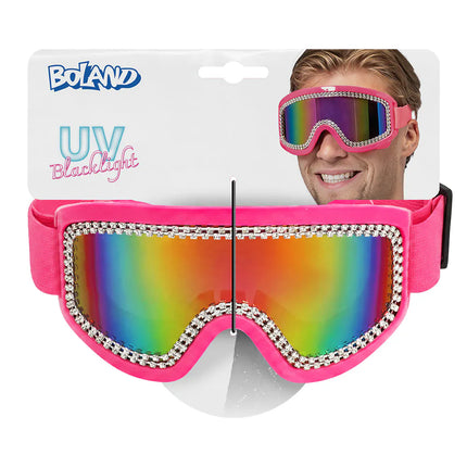 Party-laskettelulasit Rave neonvaaleanpunaiset UV
