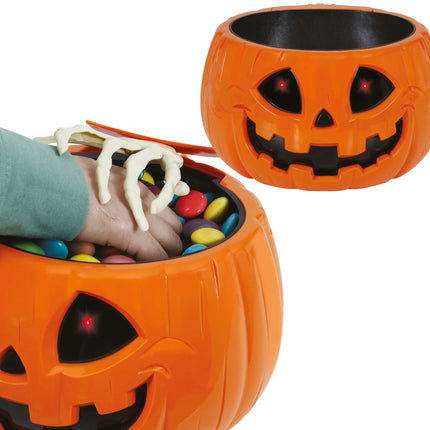 Halloween Bowl Kurpitsa valo, ääni ja liike 15cm