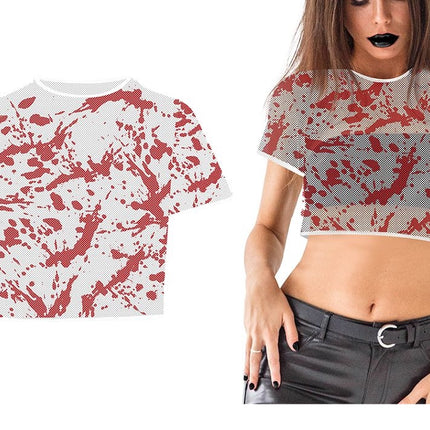 Halloween Shirt Wit Bloedspetters