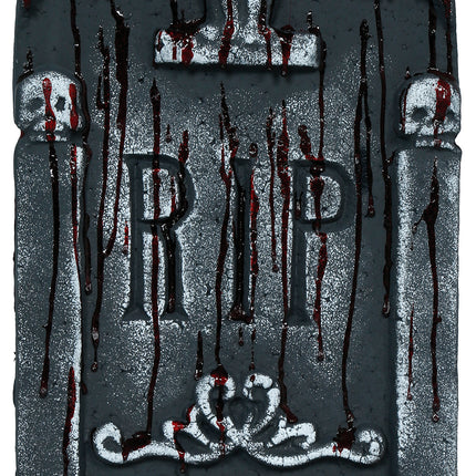 Halloween-hautakivi, harmaa, rip-kuvio, verinen, 42 cm