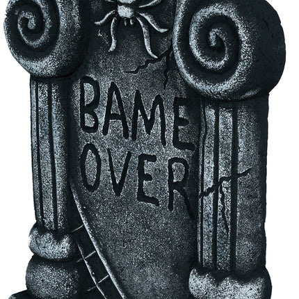 Halloween-hautakivi, harmaa, Game Over, 42 cm