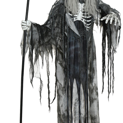 Halloween-luuranko, joka lentää ja jossa on valoa, ääntä ja liikettä, 2,05 m