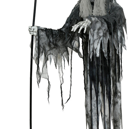 Halloween-luuranko, joka lentää ja jossa on valoa, ääntä ja liikettä, 2,05 m