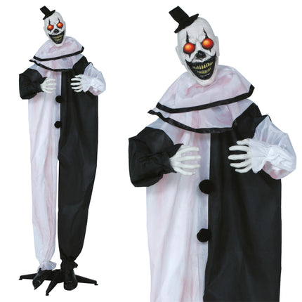 Halloween Pop Staande Clown Met Licht, Geluid En Beweging 2,05m