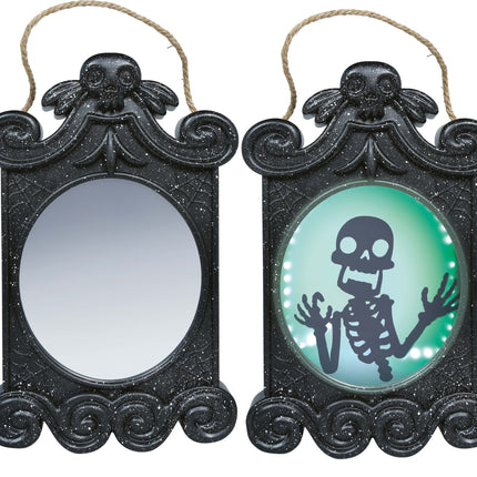 Halloween-peili, jossa on kuva, valo ja liike, 45 cm