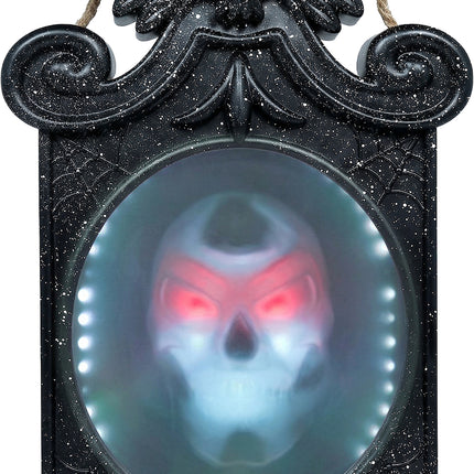 Halloween-peili, jossa on kuva, valo ja liike, 45 cm