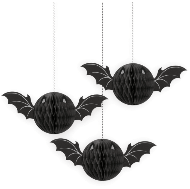 3 BAT HLLWN HNYCMB HNG DECOR van Unique koop je bij Partywinkel