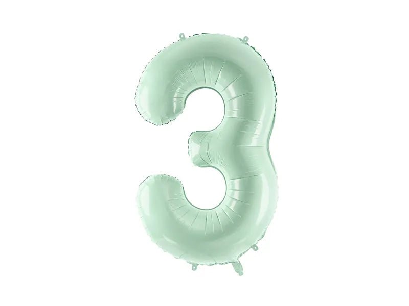 3 Jaar Cijfer Ballon Mintgroen 72cm van Partydeco koop je bij Partywinkel