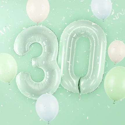 3 Jaar Cijfer Ballon Mintgroen 72cm van Partydeco koop je bij Partywinkel
