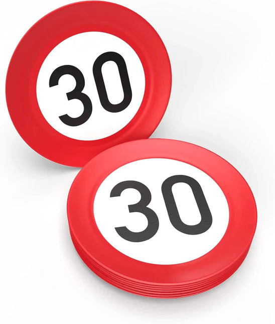 30 Jaar Borden Verkeersbord 23cm 8st van VDV Benefit koop je bij Partywinkel