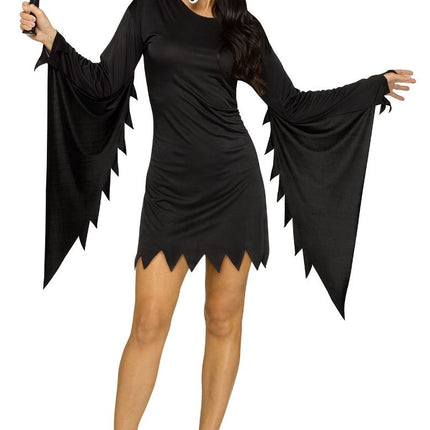 Halloween-puku, musta, naisten, aave, ikääntynyt ilme