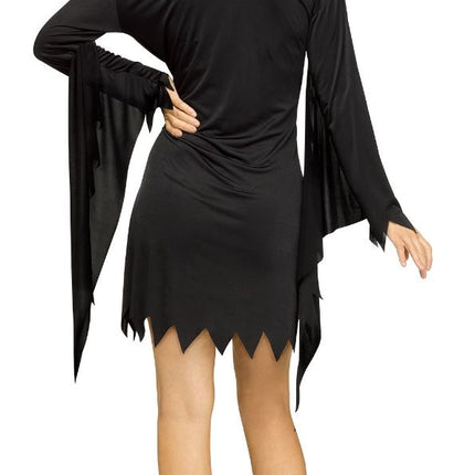 Halloween-puku, musta, naisten, aave, ikääntynyt ilme