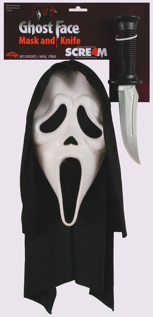 Ghostface-naamio, jossa on veitsi