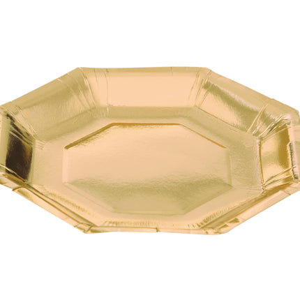 Kultaiset lautaset paperi 23cm 6kpl