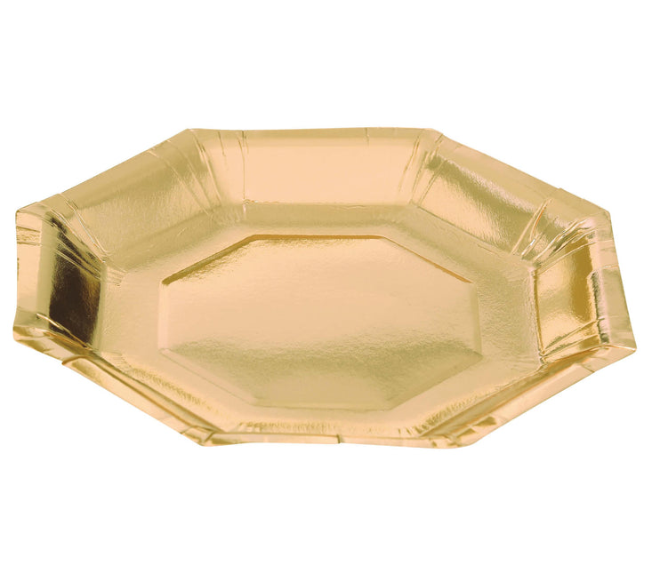 Kultaiset lautaset paperi 23cm 6kpl