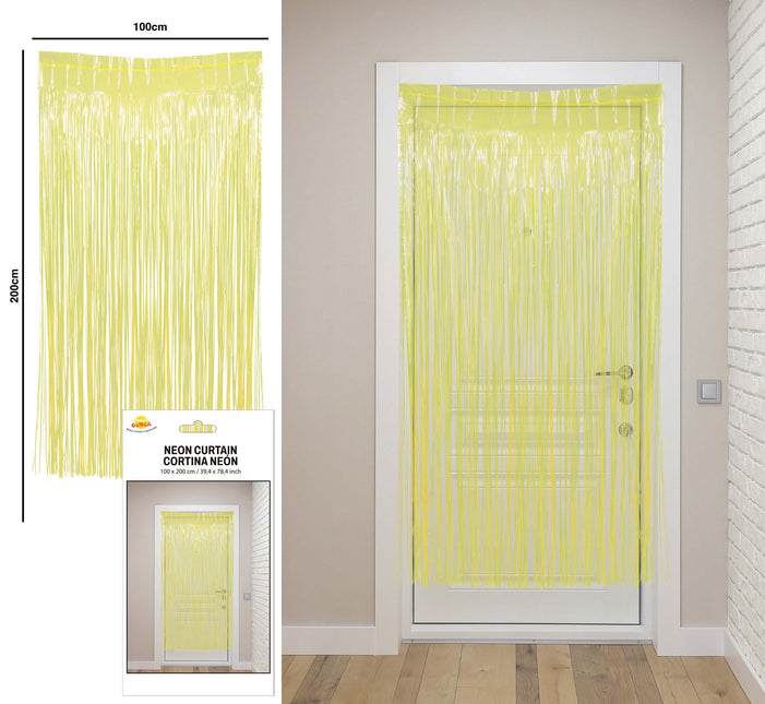 Keltainen oviverho 2m