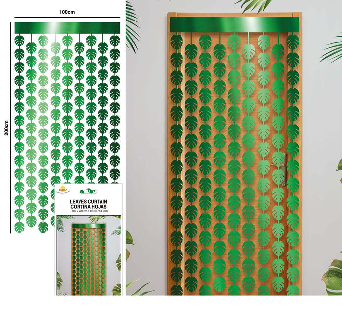 Havaiji Ovi Verho Vihreä Palm Leaves 2m