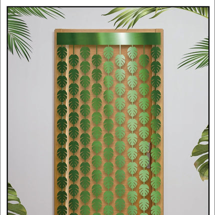 Havaiji Ovi Verho Vihreä Palm Leaves 2m