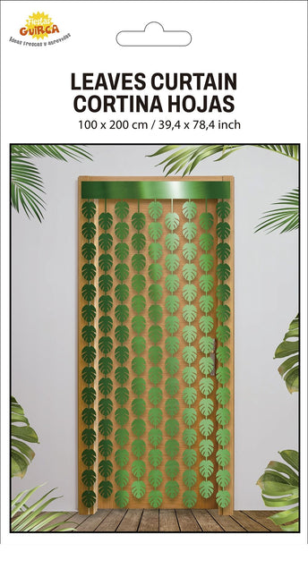 Havaiji Ovi Verho Vihreä Palm Leaves 2m