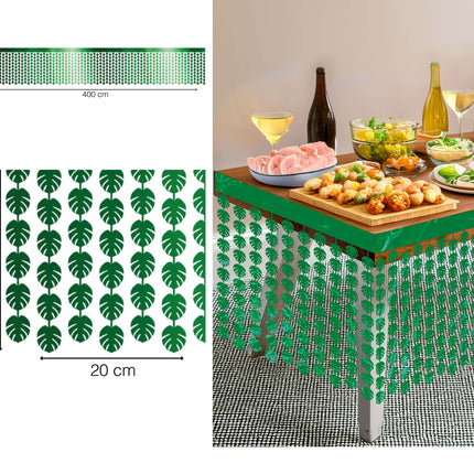 Havaiji pöytäliina vihreä palmunlehdet 4m