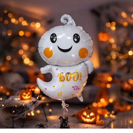 Halloween-heliumilmapallo, valkoinen haamu, tyhjä, 75 cm