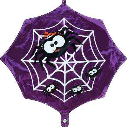 Halloween-heliumilmapallo, violetti, hämähäkinverkko, tyhjä, 60 cm
