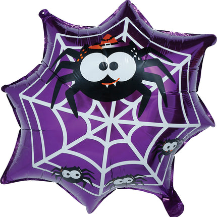 Halloween-heliumilmapallo, violetti, hämähäkinverkko, tyhjä, 60 cm