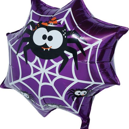 Halloween-heliumilmapallo, violetti, hämähäkinverkko, tyhjä, 60 cm