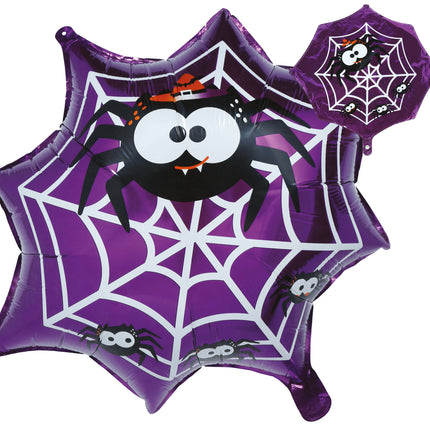 Halloween-heliumilmapallo, violetti, hämähäkinverkko, tyhjä, 60 cm