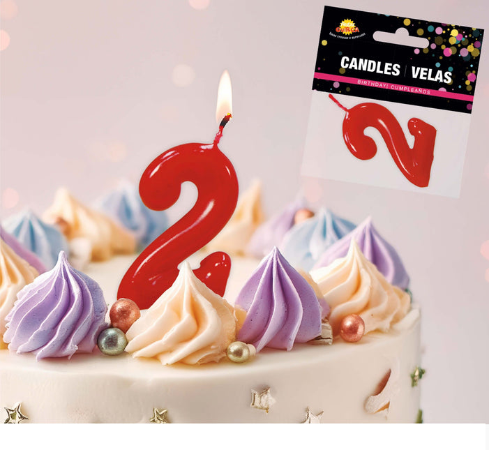 Punainen kynttilä 2 vuotta 5.5cm