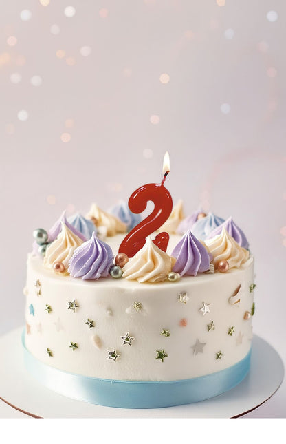 Punainen kynttilä 2 vuotta 5.5cm