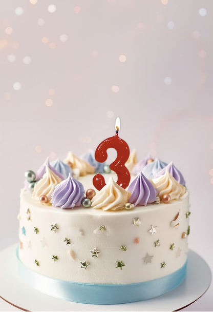 Punainen kynttilä 3 vuotta 5.5cm