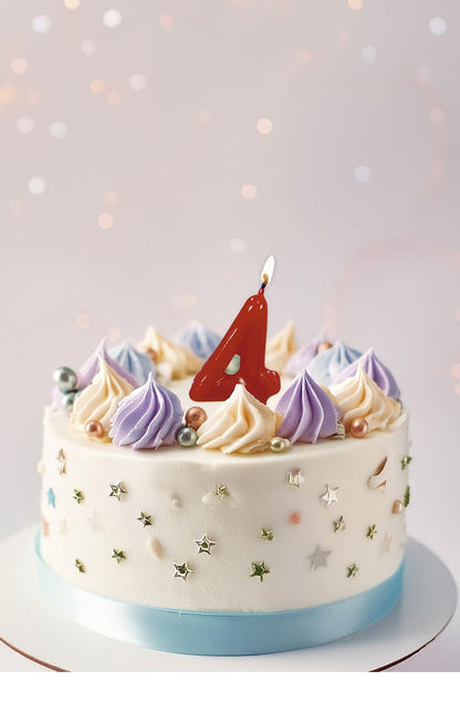 Punainen kynttilä 4 vuotta 5.5cm