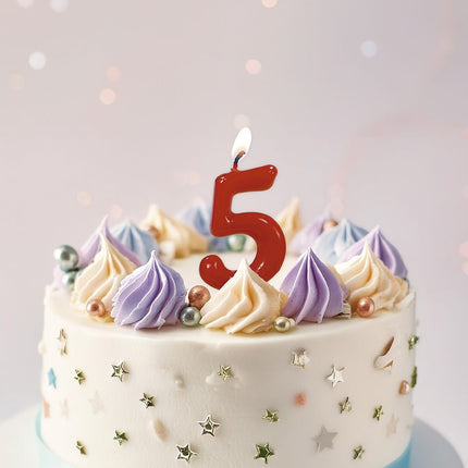 Punainen kynttilä 5 vuotta 5.5cm