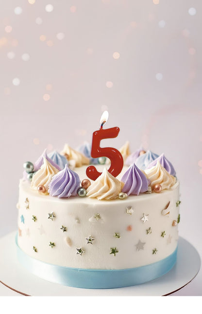 Punainen kynttilä 5 vuotta 5.5cm