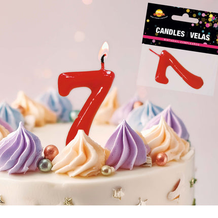 Punainen kynttilä 7 vuotta 5.5cm