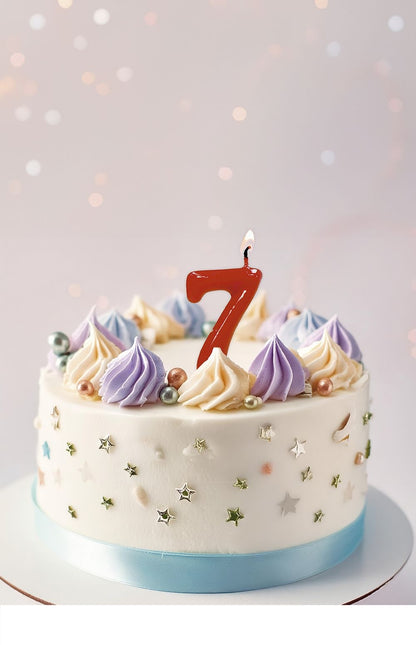 Punainen kynttilä 7 vuotta 5.5cm