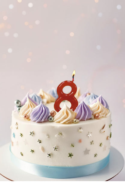 Punainen kynttilä 8 vuotta 5.5cm