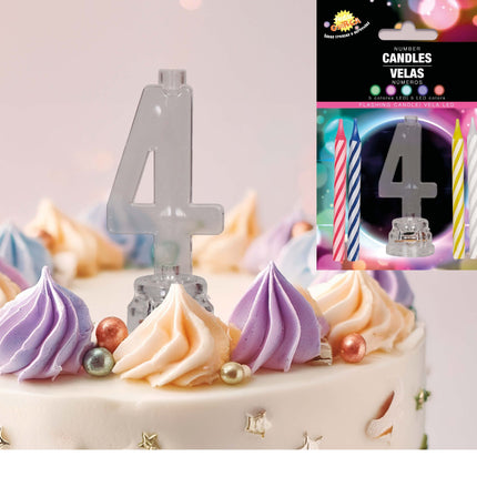 Kynttilänjalka 4 vuotta Led 13cm