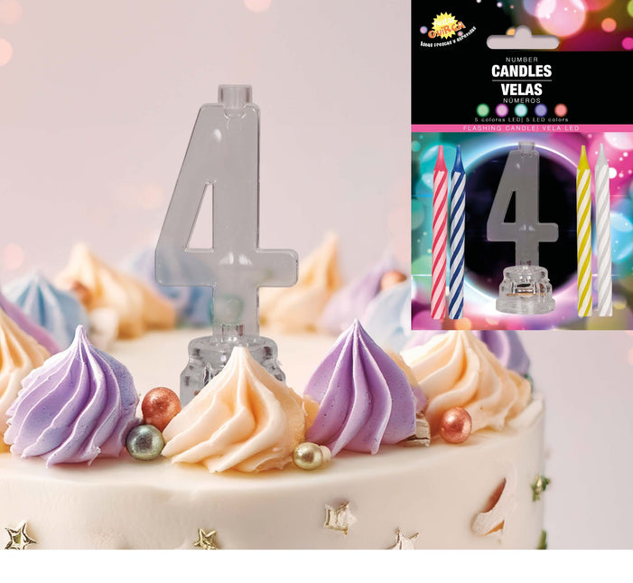 Kynttilänjalka 4 vuotta Led 13cm