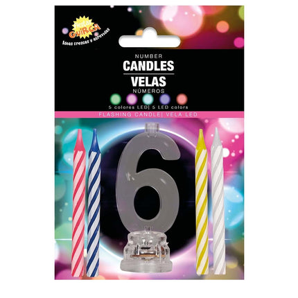 Kynttilänjalka 6 vuotta Led 13cm